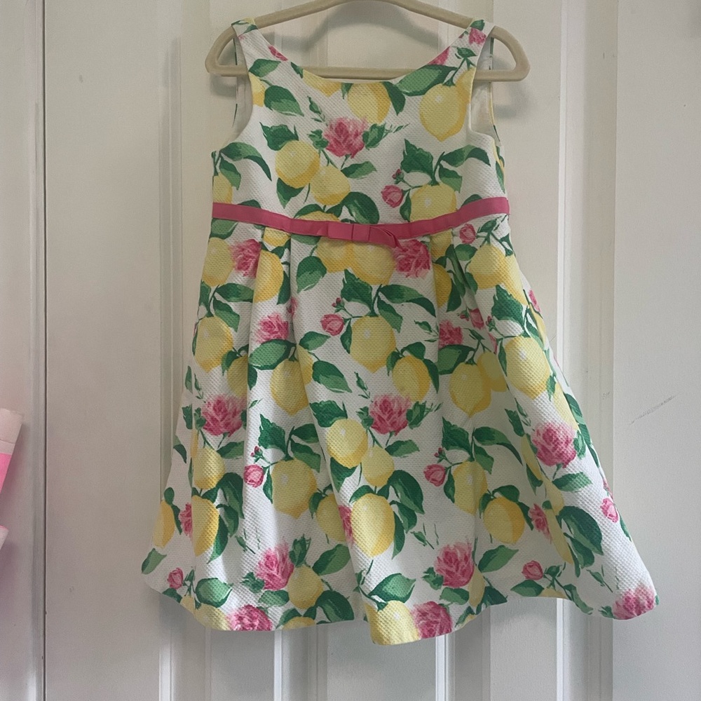 Janie & Jack Floral Lemon Print Kids Dress